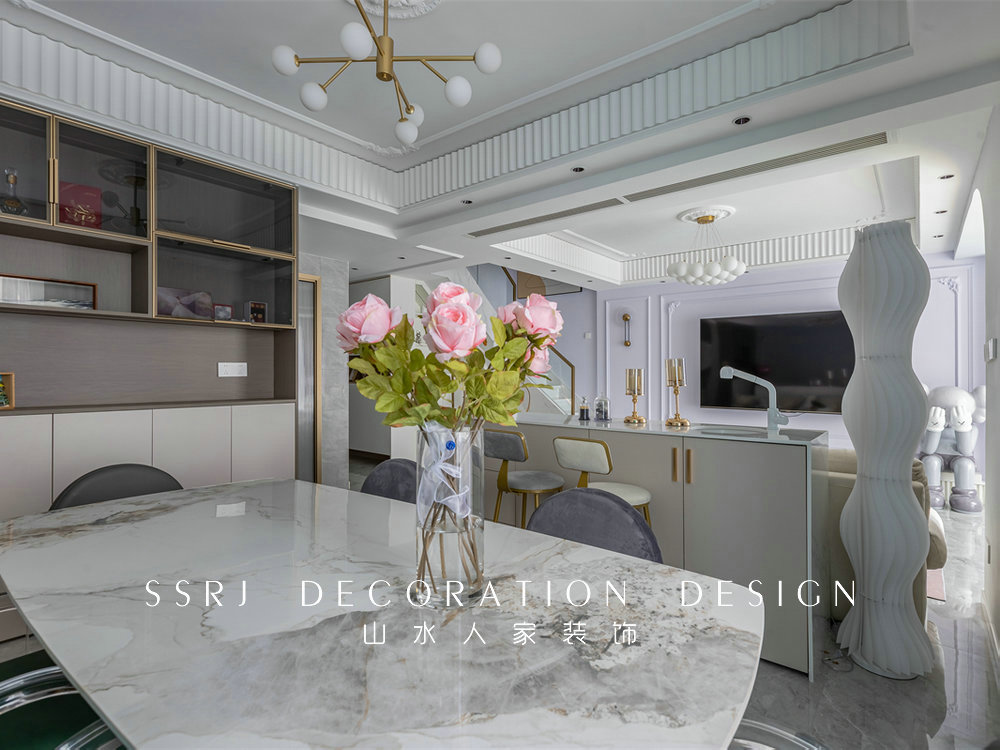 萬豪世紀天街143平現代法式風格裝修效果圖