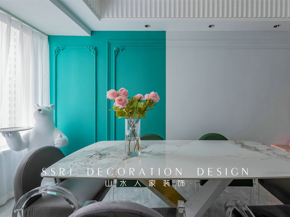 萬豪世紀天街143平現代法式風格裝修效果圖