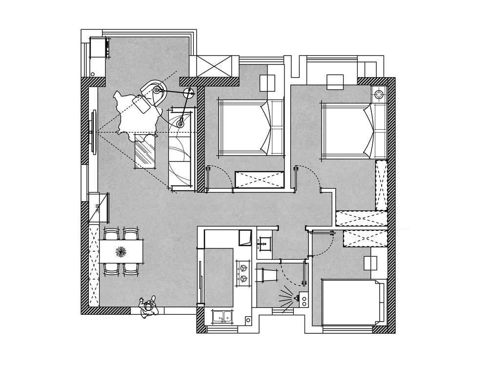中建鉑公館106平簡約奶油風格裝修效果圖
