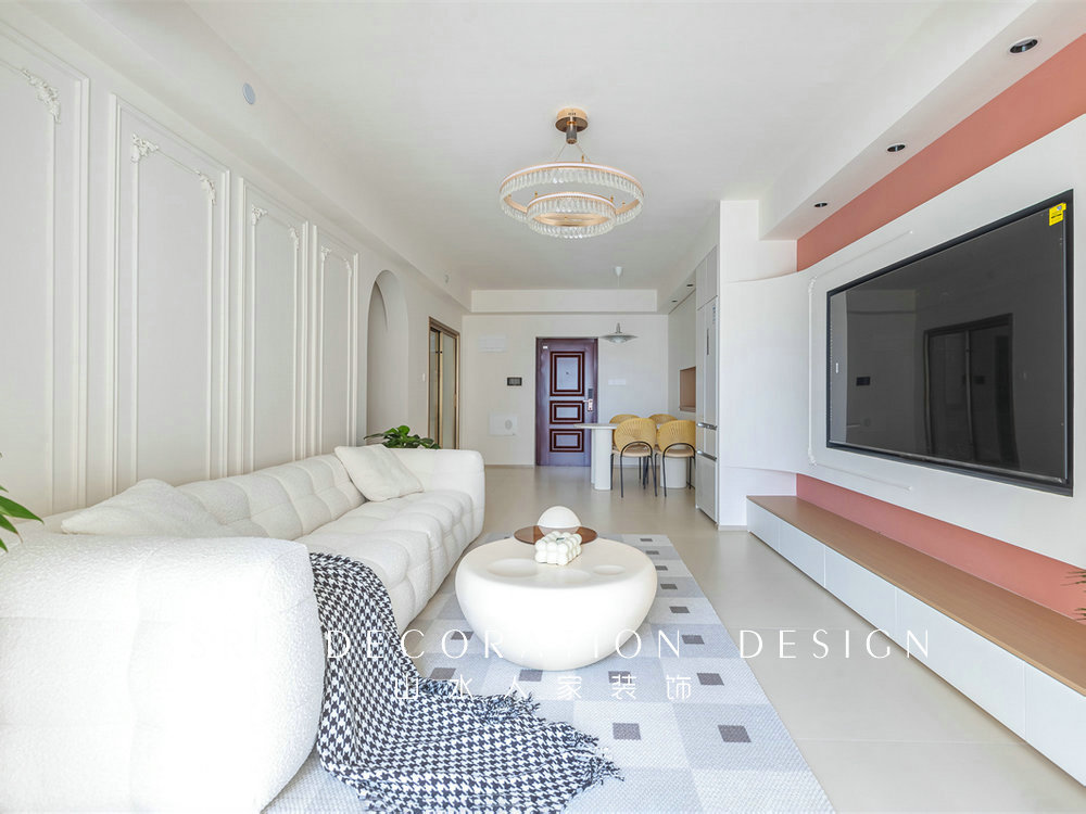 中建鉑公館106平簡約奶油風格裝修效果圖
