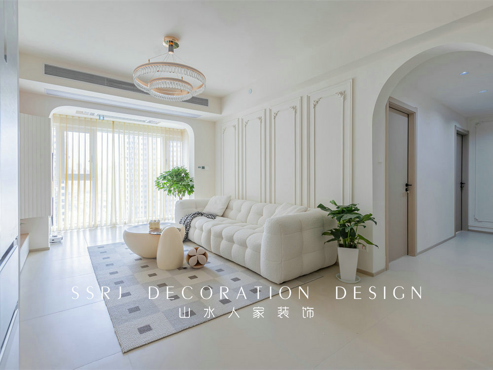 中建鉑公館106平簡約奶油風格裝修效果圖