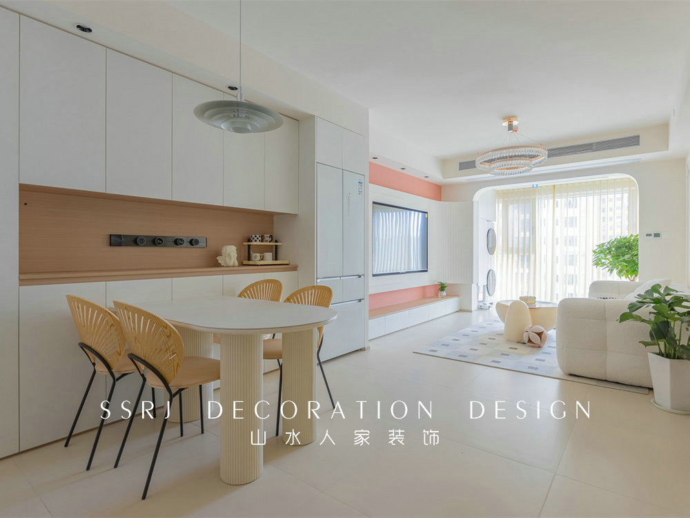 中建鉑公館106平簡約奶油風格裝修效果圖