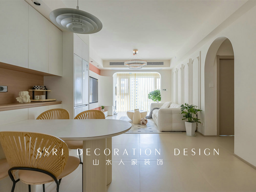 中建鉑公館106平簡約奶油風格裝修效果圖