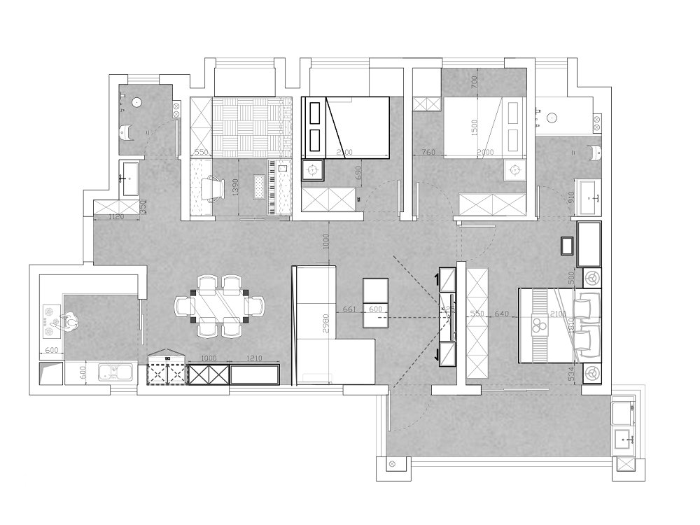金橋璟園129平現代風格裝修效果圖