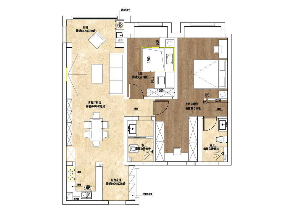 盤龍城梅苑114平現代風格裝修效果圖