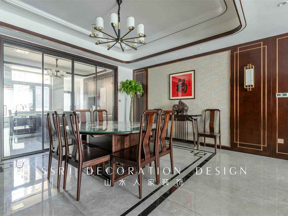 紐賓凱錦城280平新中式風格裝修效果圖