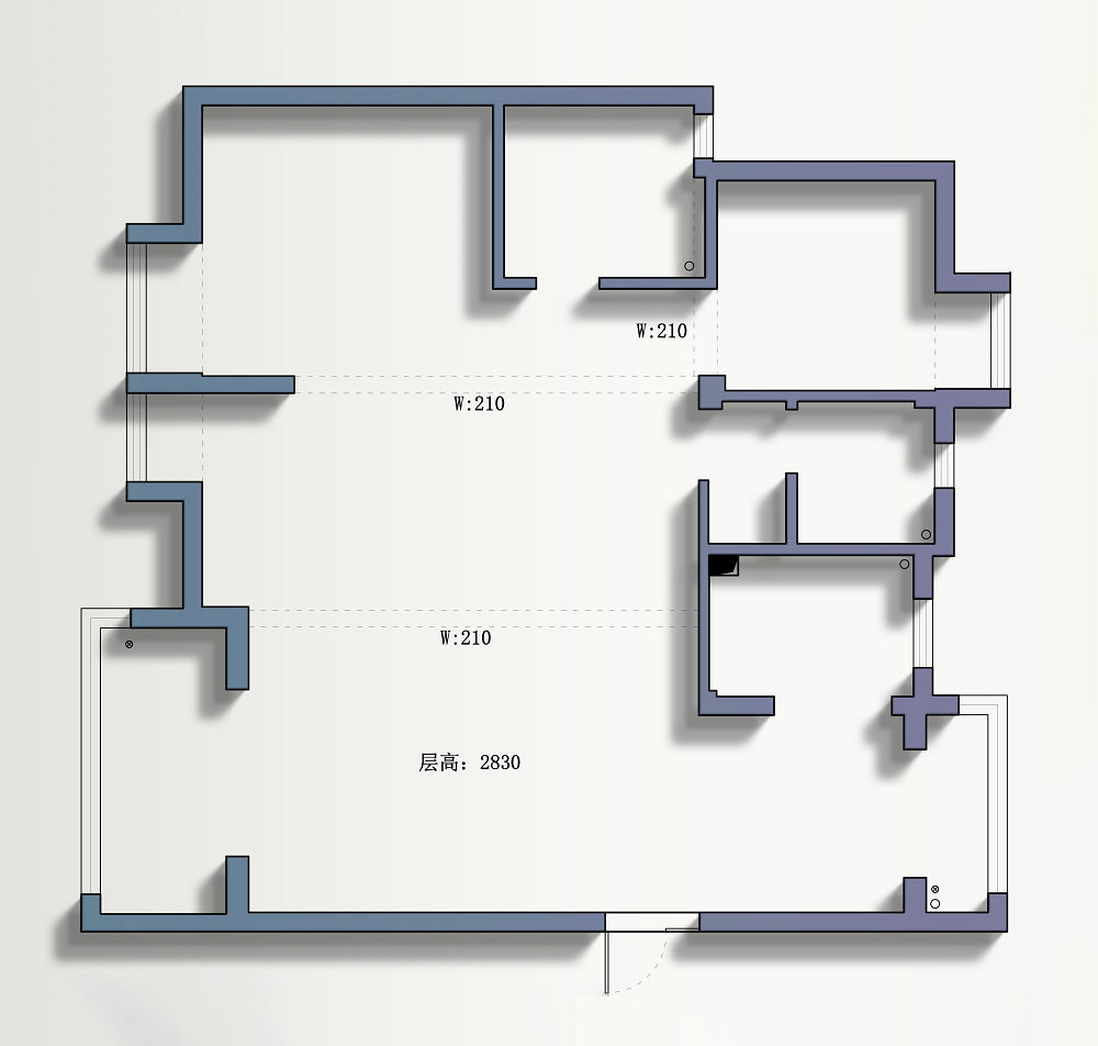 地鐵盛觀尚城116平現代風格裝修效果圖