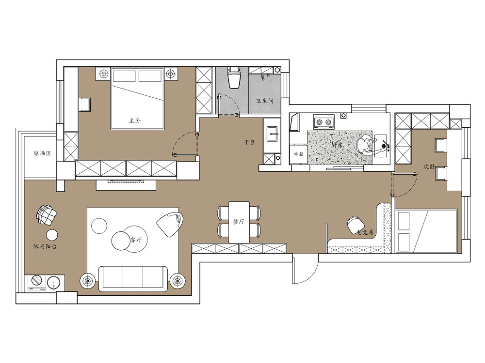 歐洲花園95平原木風格裝修效果圖