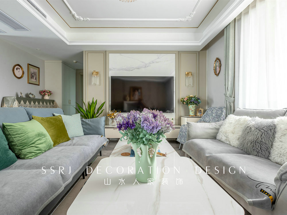 國博新城泊雅居160平美式輕奢風格裝修效果圖