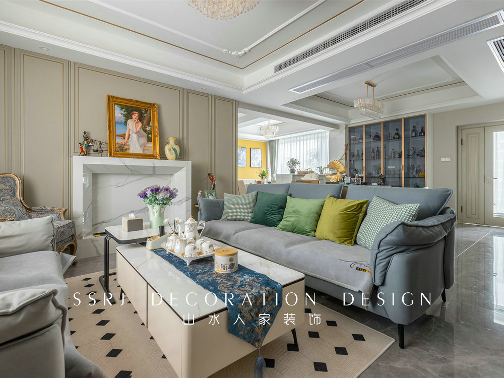 國博新城泊雅居160平美式輕奢風格裝修效果圖