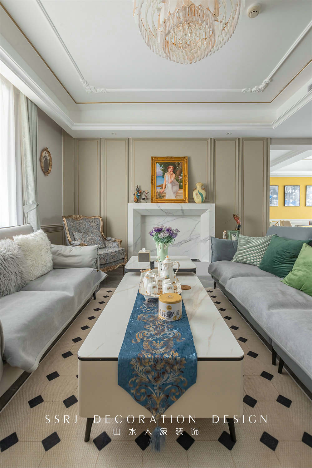 國博新城泊雅居160平美式輕奢風格裝修效果圖