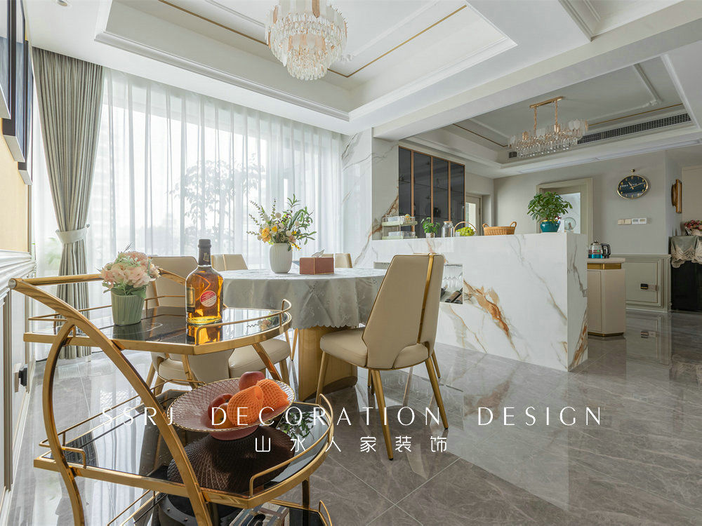 國博新城泊雅居160平美式輕奢風格裝修效果圖