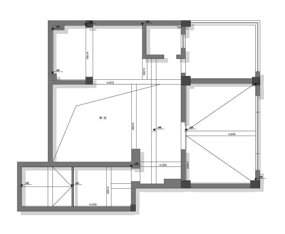 香江花園300平復式現代風格裝修效果圖