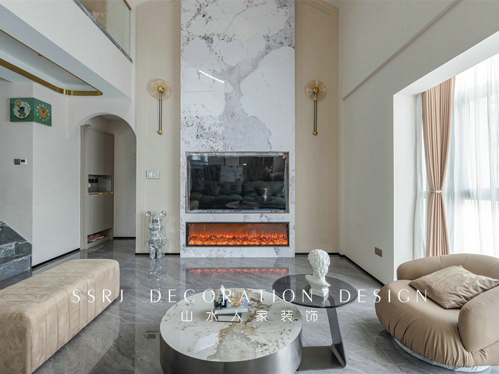 香江花園300平復式現代風格裝修效果圖