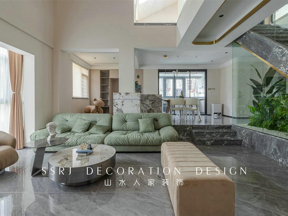 香江花園300平復式現代風格裝修效果圖