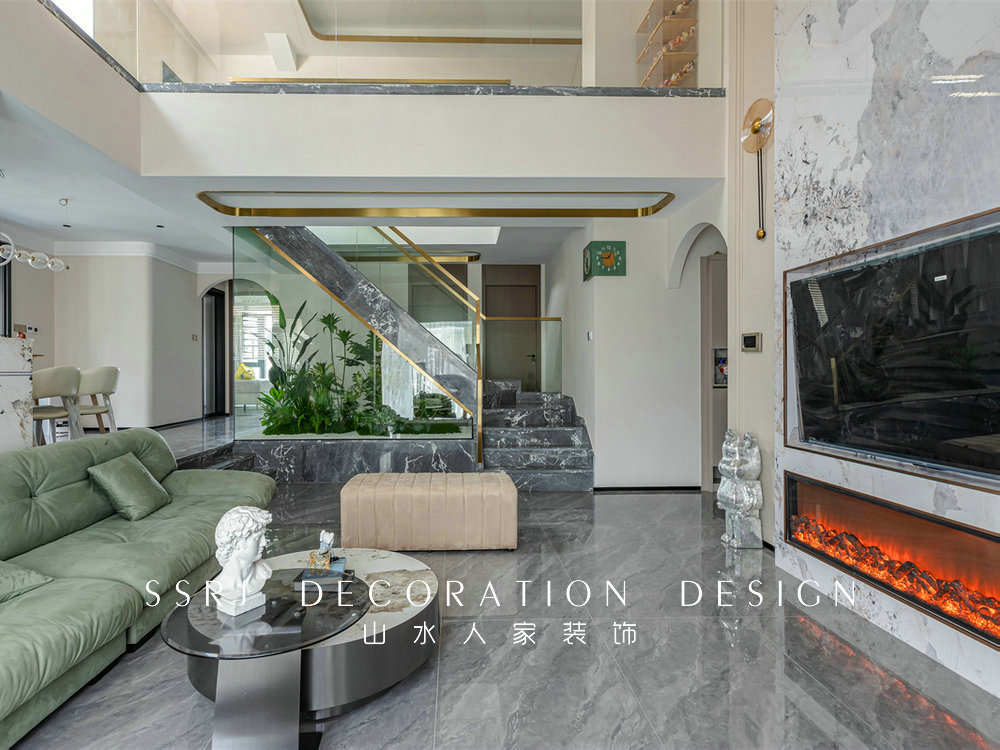 香江花園300平復式現代風格裝修效果圖