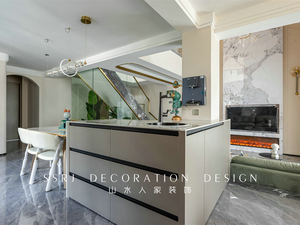 香江花園300平復式現代風格裝修效果圖