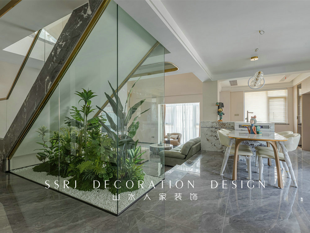 香江花園300平復式現代風格裝修效果圖