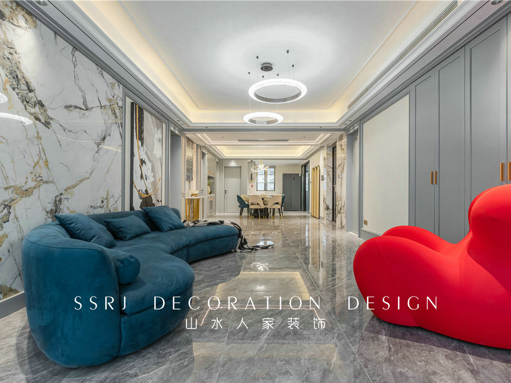 琨瑜府188平美式輕奢風格裝修效果圖