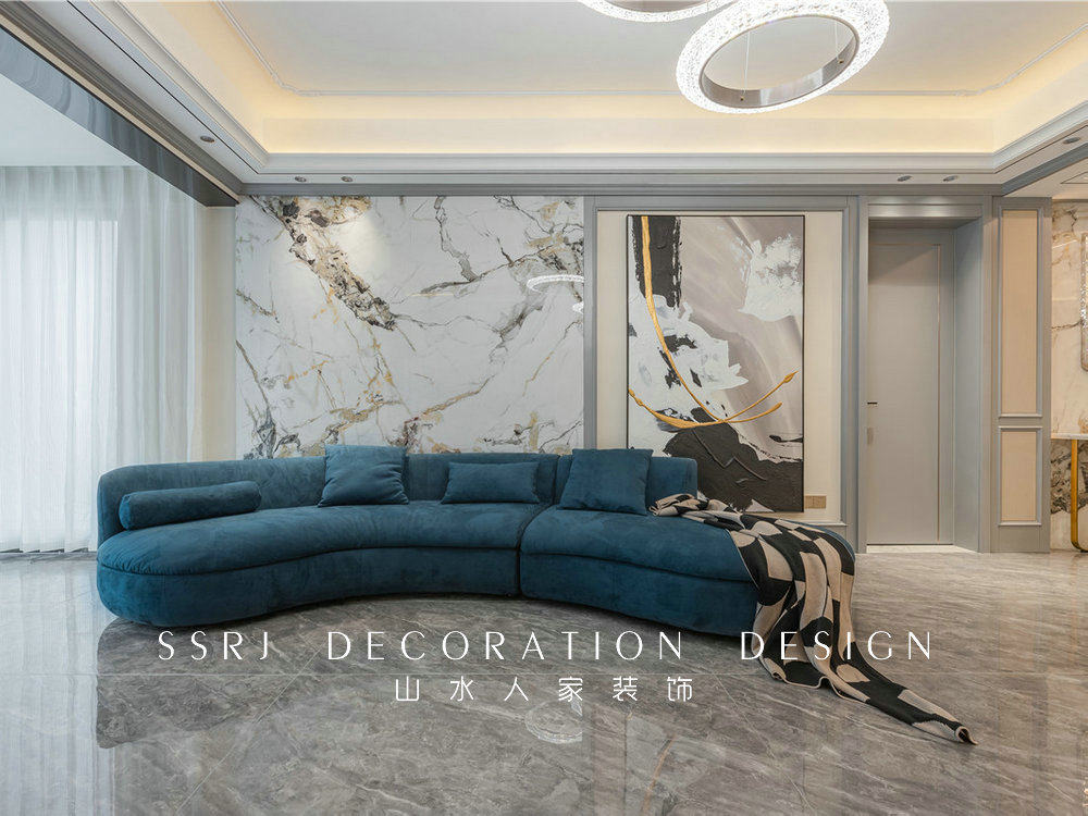 琨瑜府188平美式輕奢風格裝修效果圖