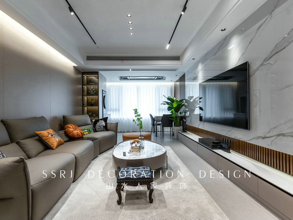 雙墩社區130平現代風格裝修效果圖