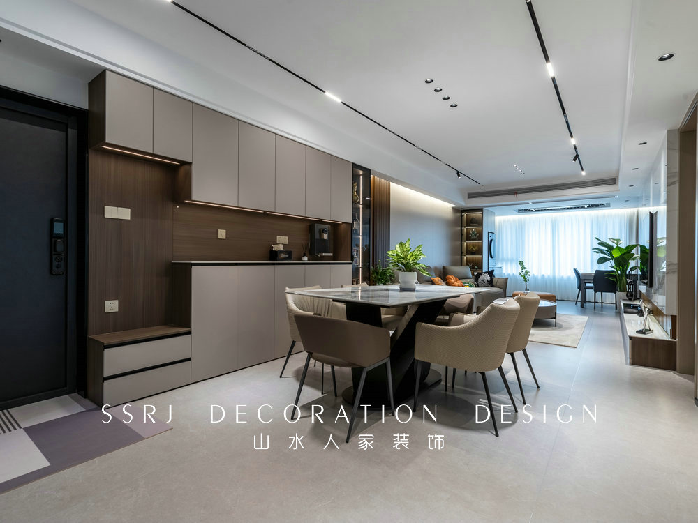 雙墩社區130平現代風格裝修效果圖