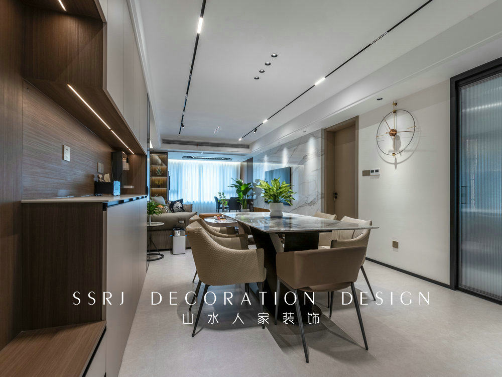 雙墩社區130平現代風格裝修效果圖