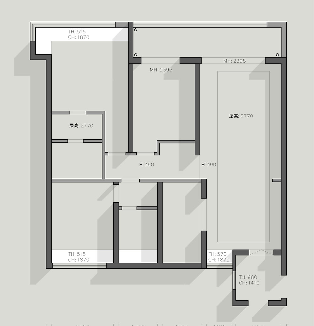 保利大都會129平現代風格裝修效果圖