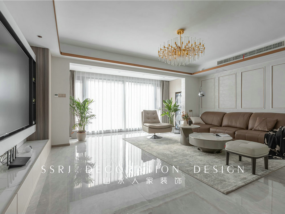 閱江府130平現代風格裝修效果圖