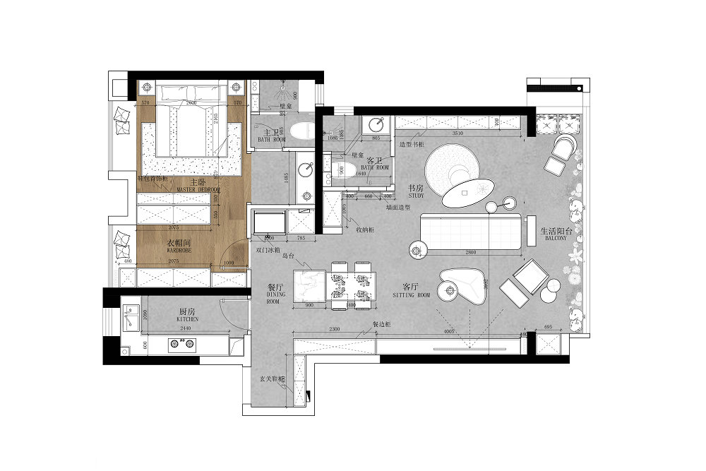 望江府115平現代簡約風格裝修效果圖