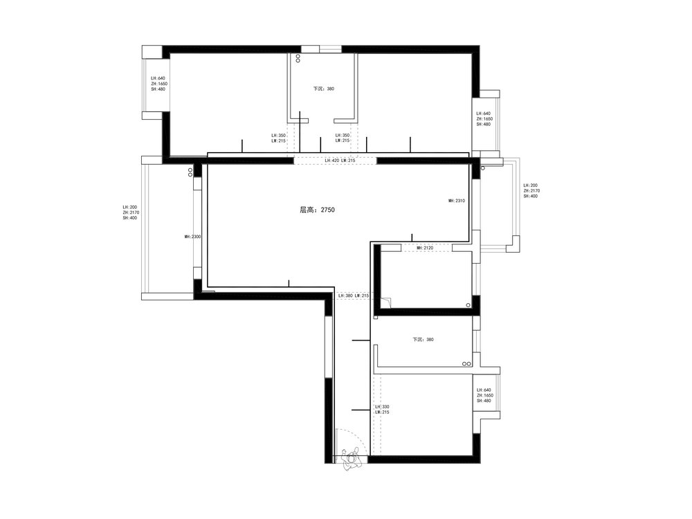 中建鉑公館128平現代風格裝修效果圖