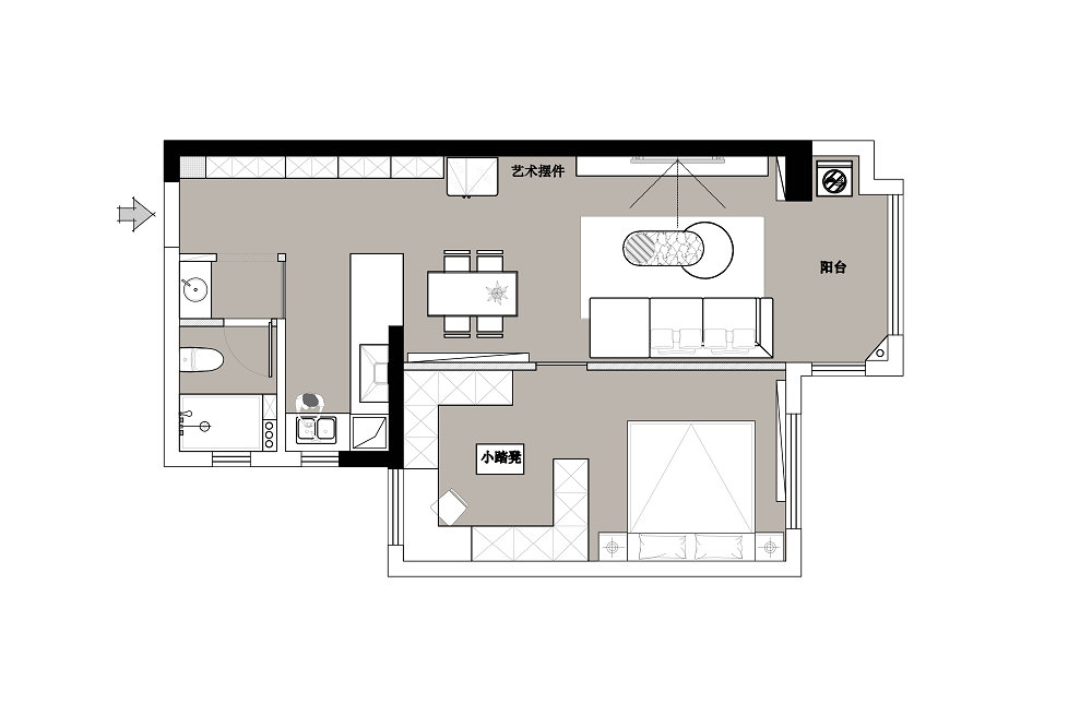 城建信達后湖里82平奶油風格裝修效果圖