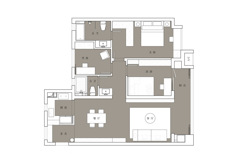 后湖里現代簡約風格裝修效果圖