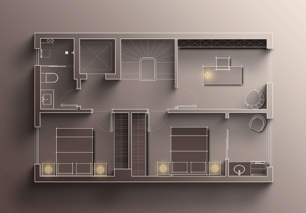 建發金茂璽悅310平中古風格裝修效果圖