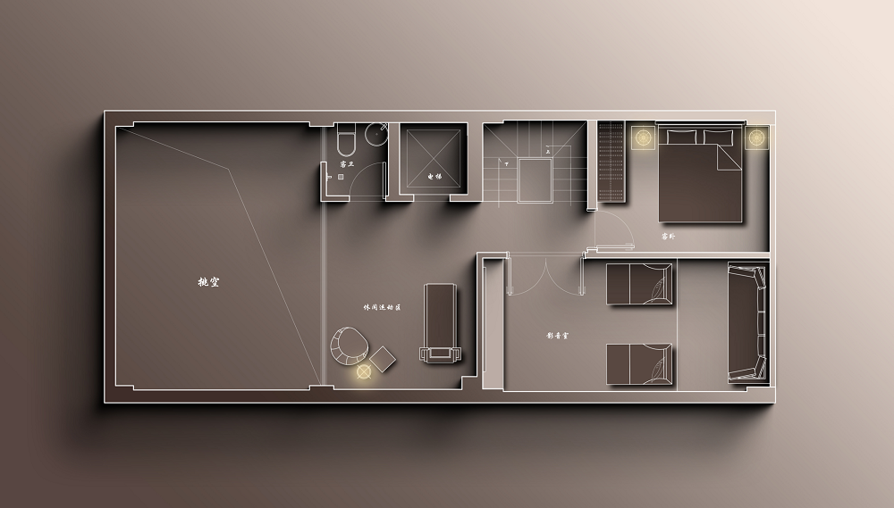 建發金茂璽悅310平中古風格裝修效果圖