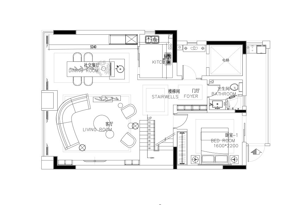 龍湖光谷城240平現代風格裝修效果圖
