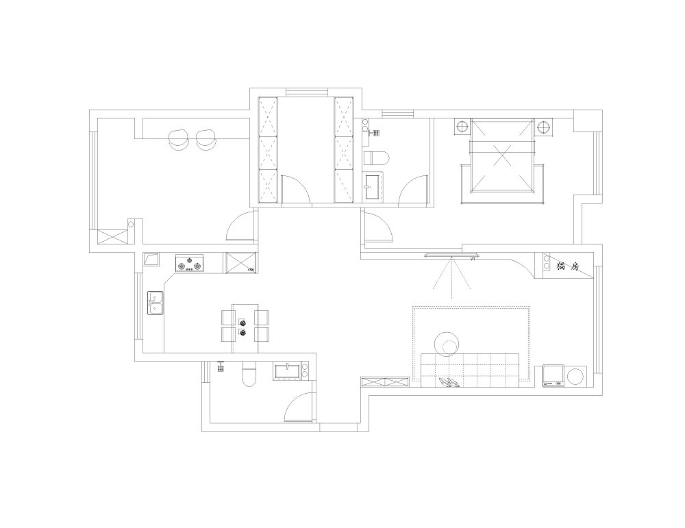 詠梅苑120平現代風格裝修效果圖