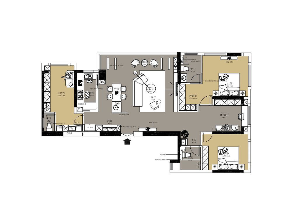 海格公館160平現代風格裝修效果圖