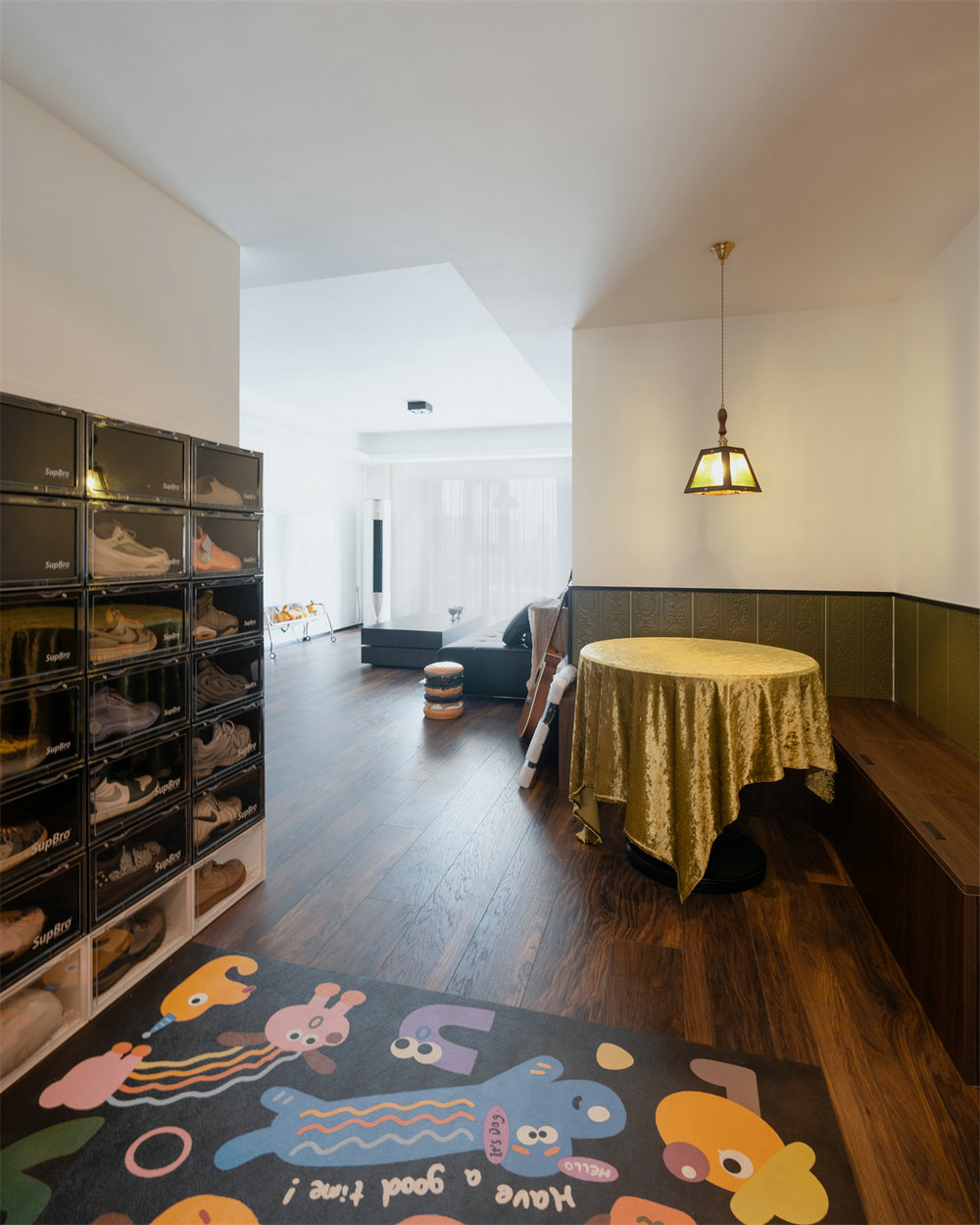 萬科城花璟苑90平復古風格裝修效果圖