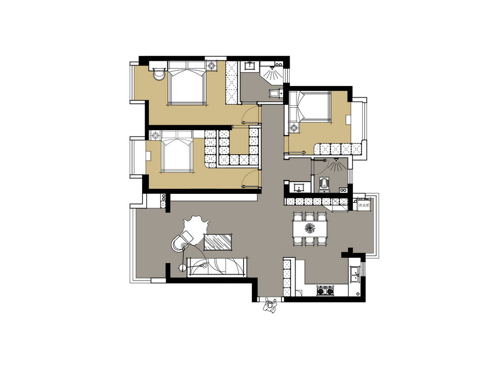 中建鉑公館138平現代風格裝修效果圖