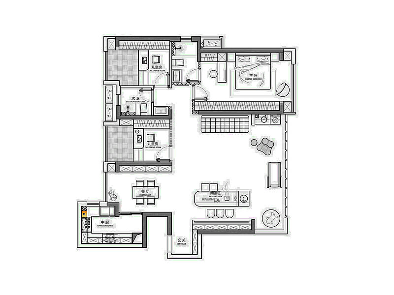 臨江府136平原木奶油風格裝修效果圖