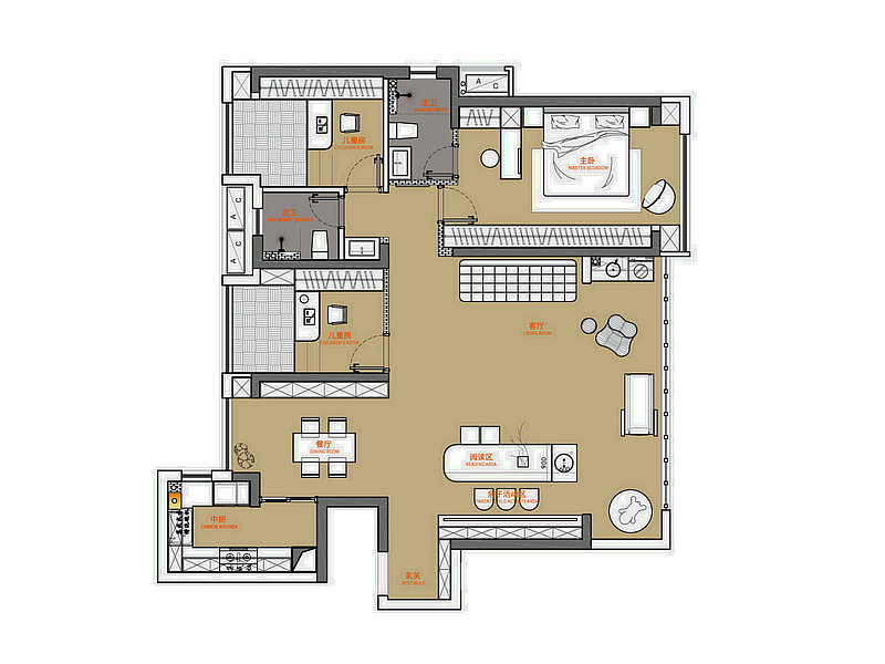 臨江府136平原木奶油風格裝修效果圖