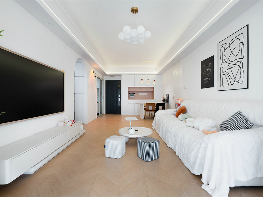 星譽國際云居127平現代奶油風格裝修效果圖