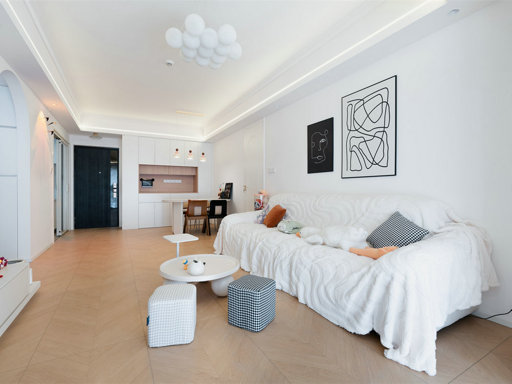 星譽國際云居127平現代奶油風格裝修效果圖