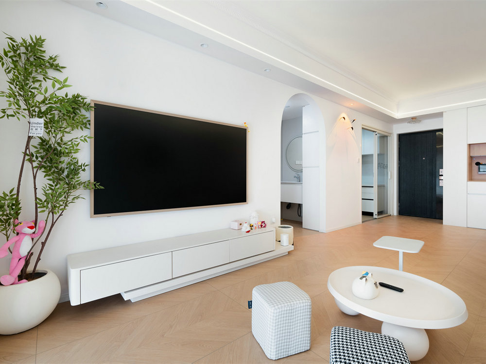 星譽國際云居127平現代奶油風格裝修效果圖