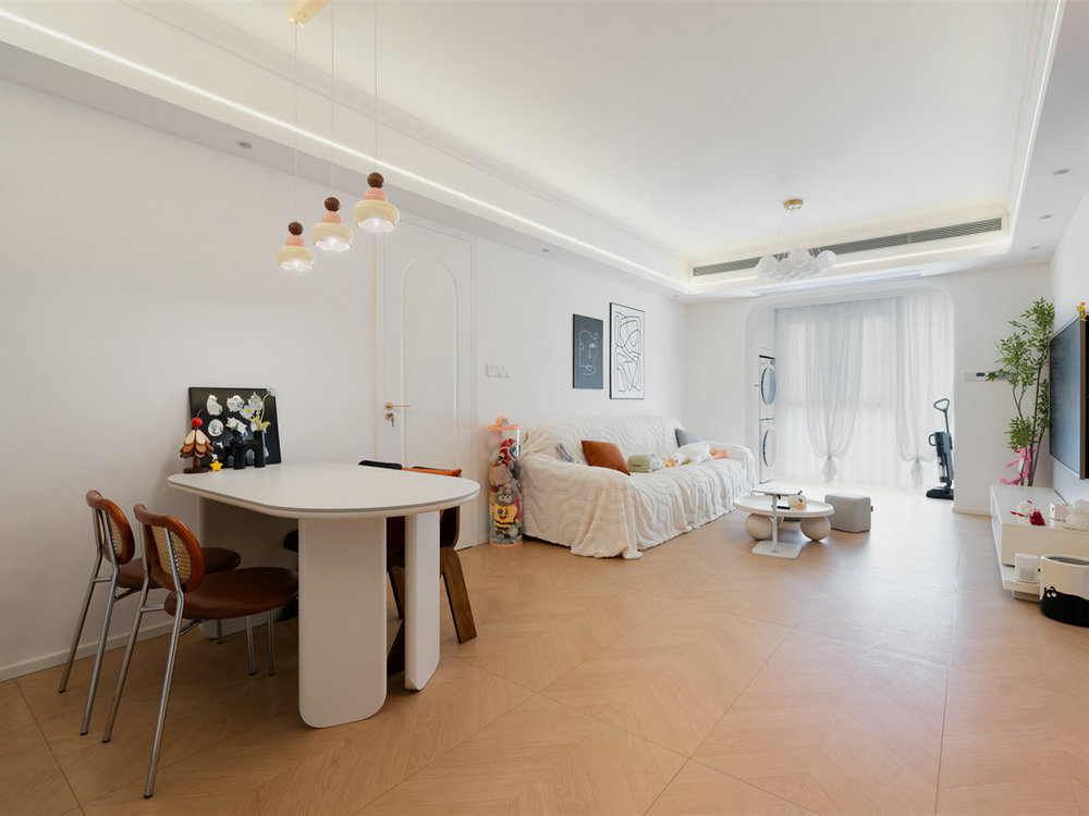 星譽國際云居127平現代奶油風格裝修效果圖