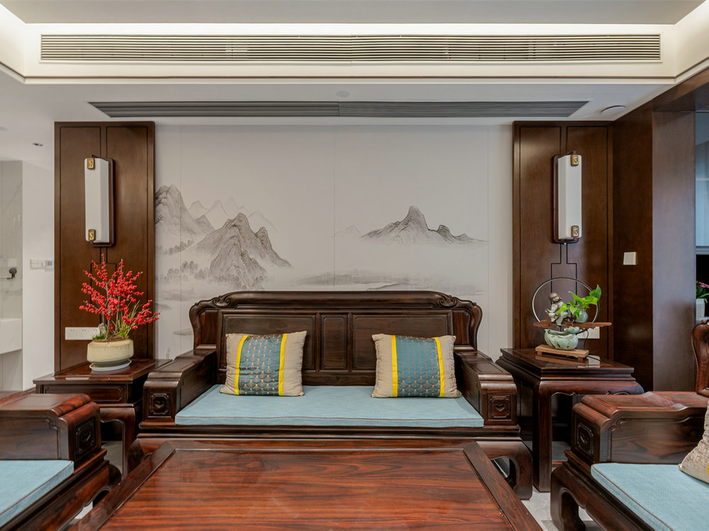 世界城瑜樾東方140平中式風格裝修效果圖