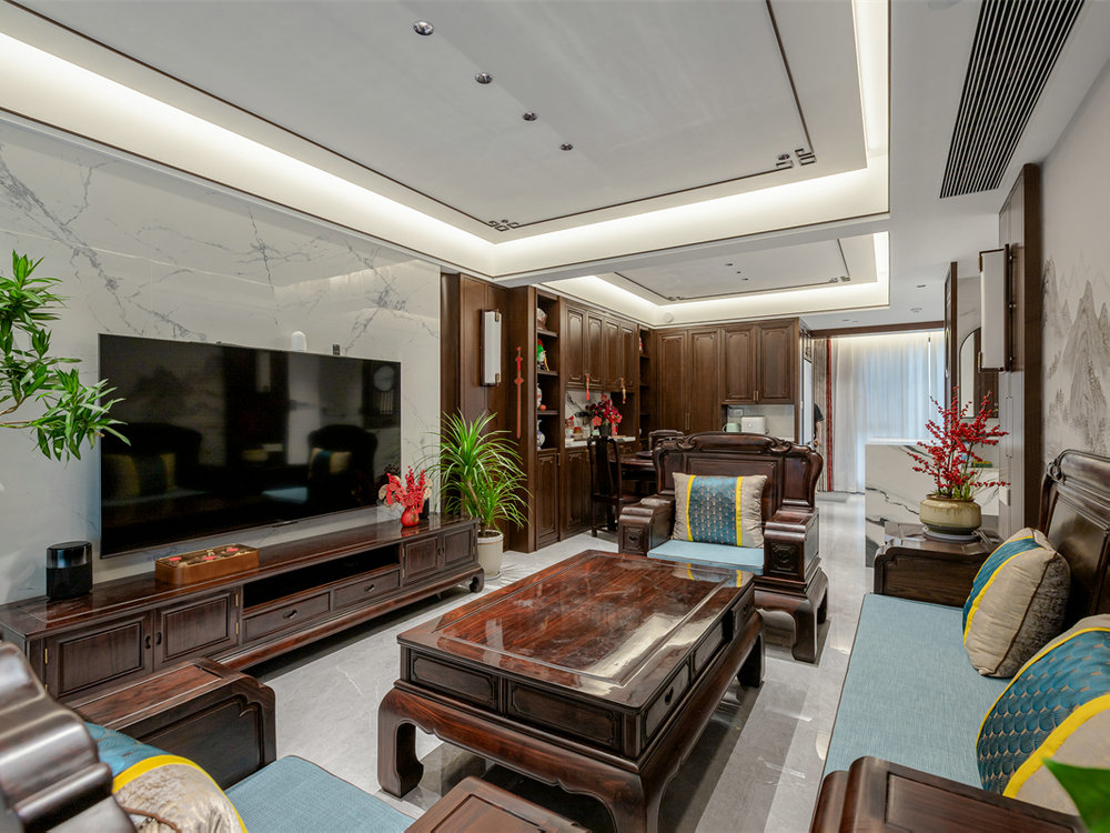 世界城瑜樾東方140平中式風格裝修效果圖