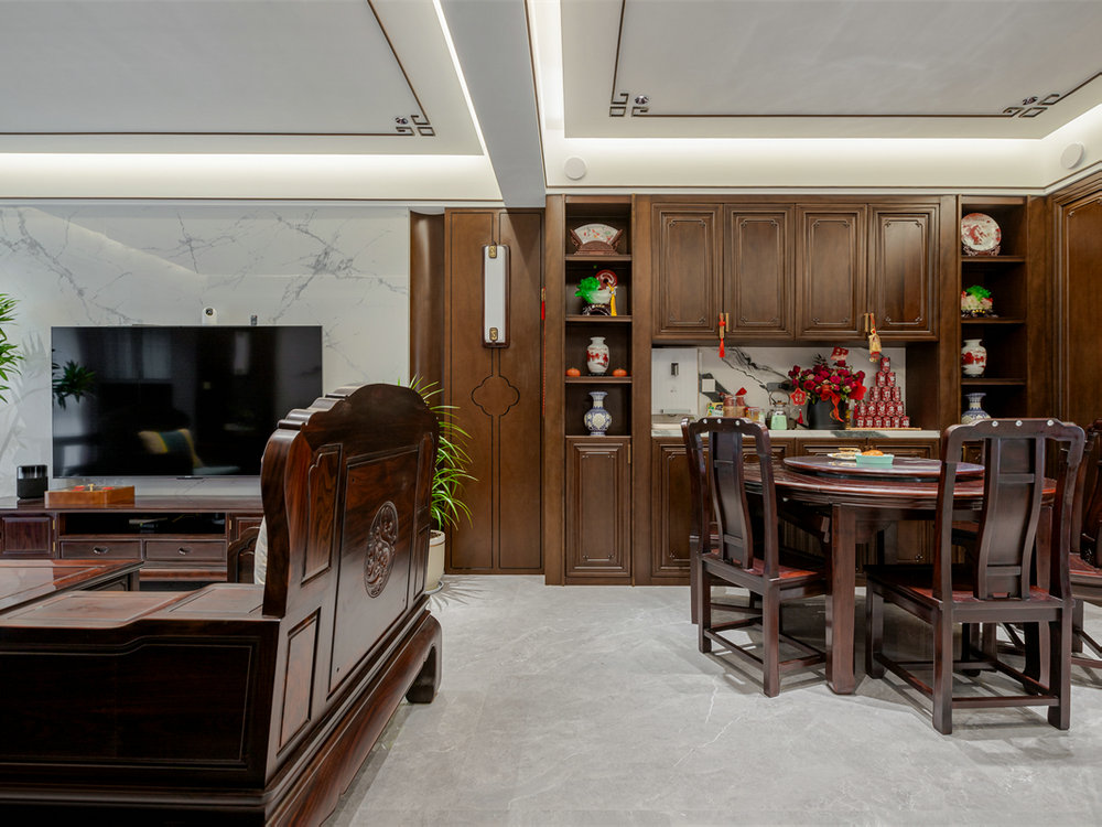 世界城瑜樾東方140平中式風格裝修效果圖