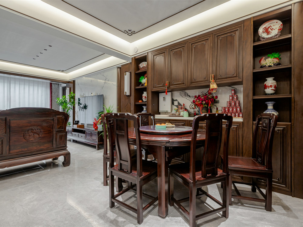 世界城瑜樾東方140平中式風格裝修效果圖